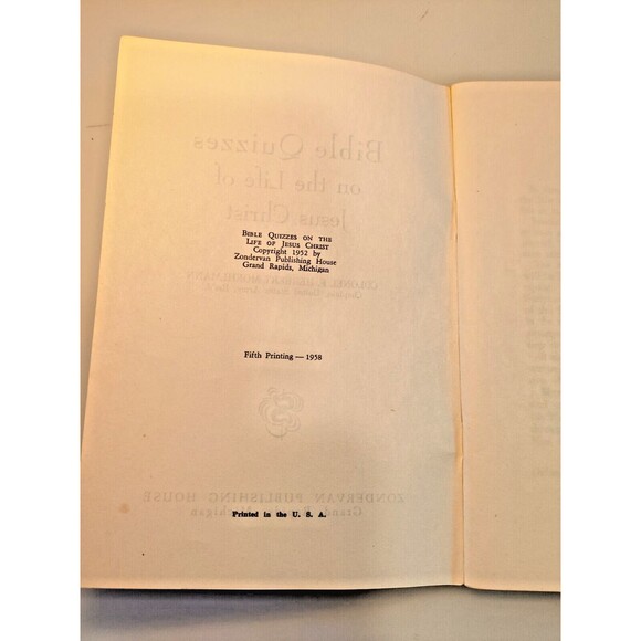 VTG Bible Quizzes on the Life of Jesus Christ ~ Zondervan Booklet Size 1958 - Picture 4 of 9